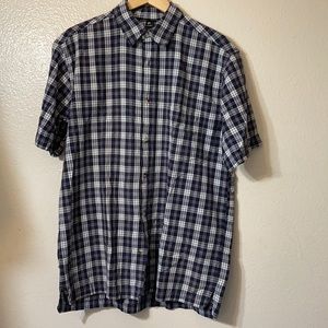 Makaveli black white XL s/s striped shirt button